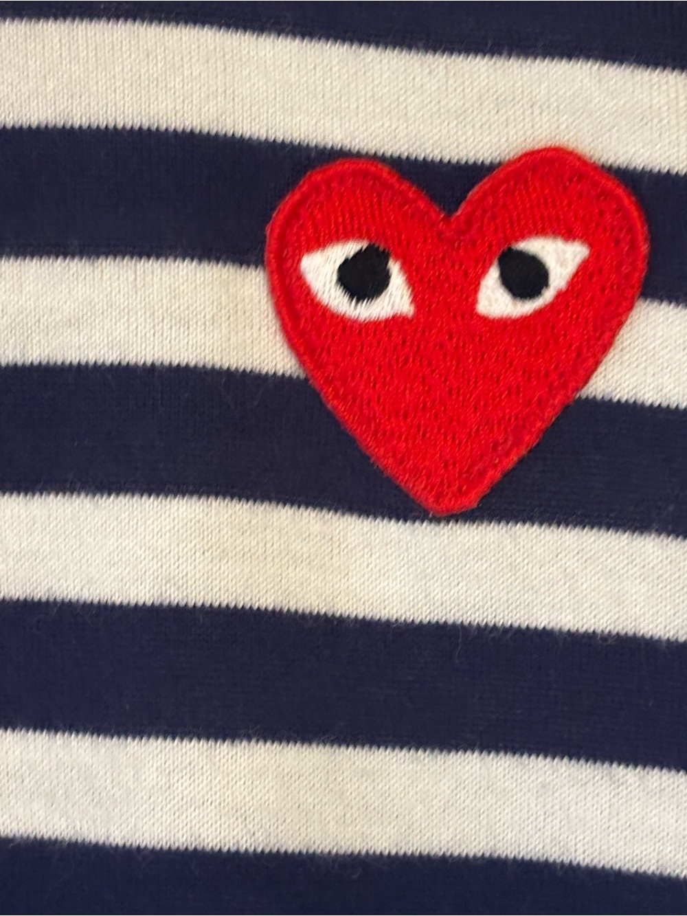 Comme des Garcons PLAY Striped Long Sleeve Tee Shirt Medium Women's